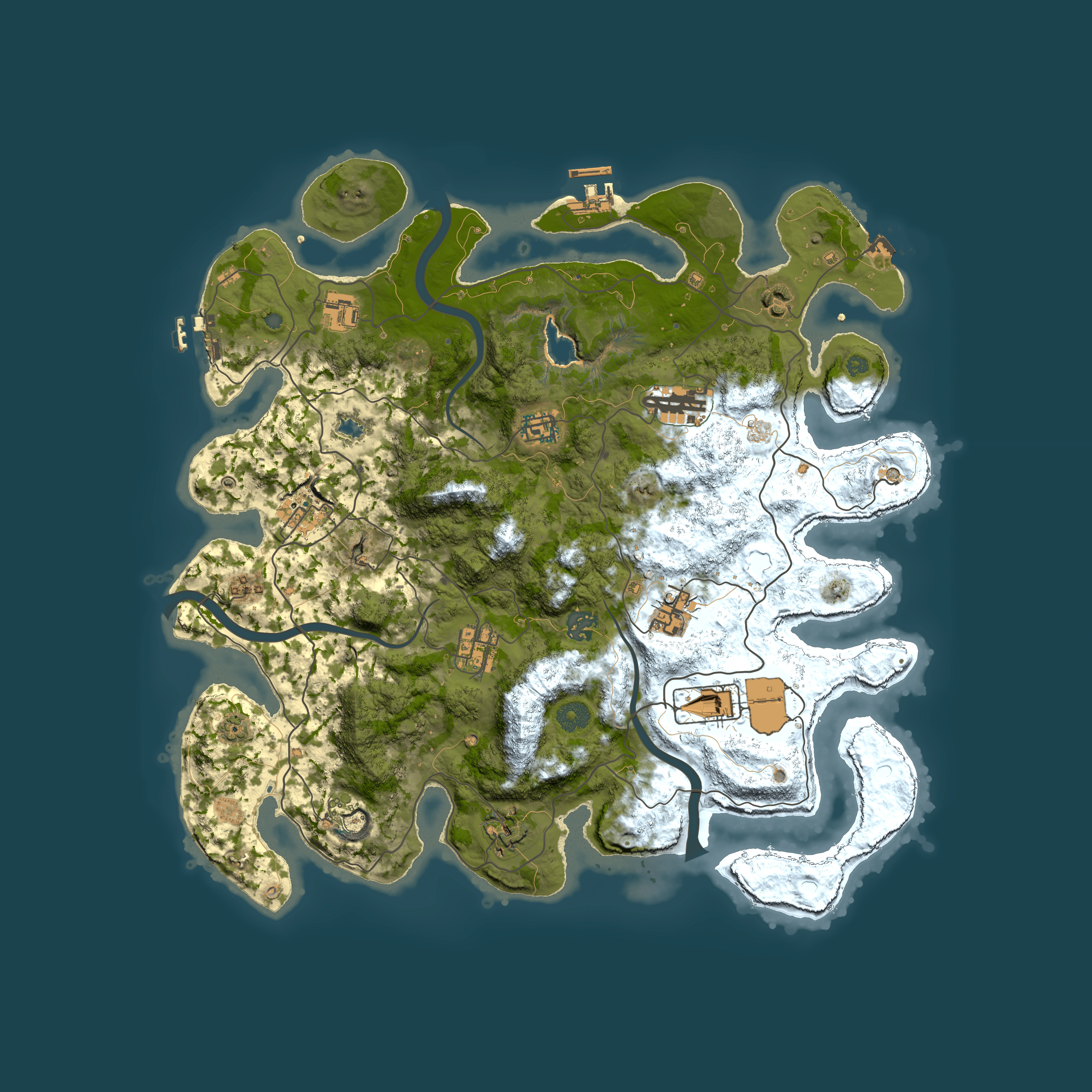 Full top-down render of Rust map seed 1319885165, 4000x4000m
