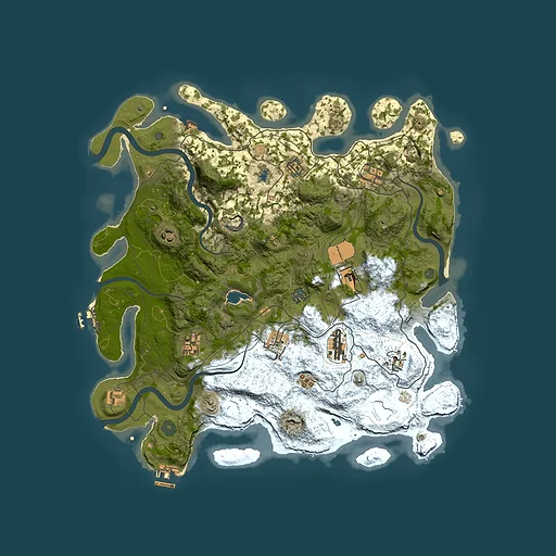 Rust map seed 0, 4250x4250m top-down preview