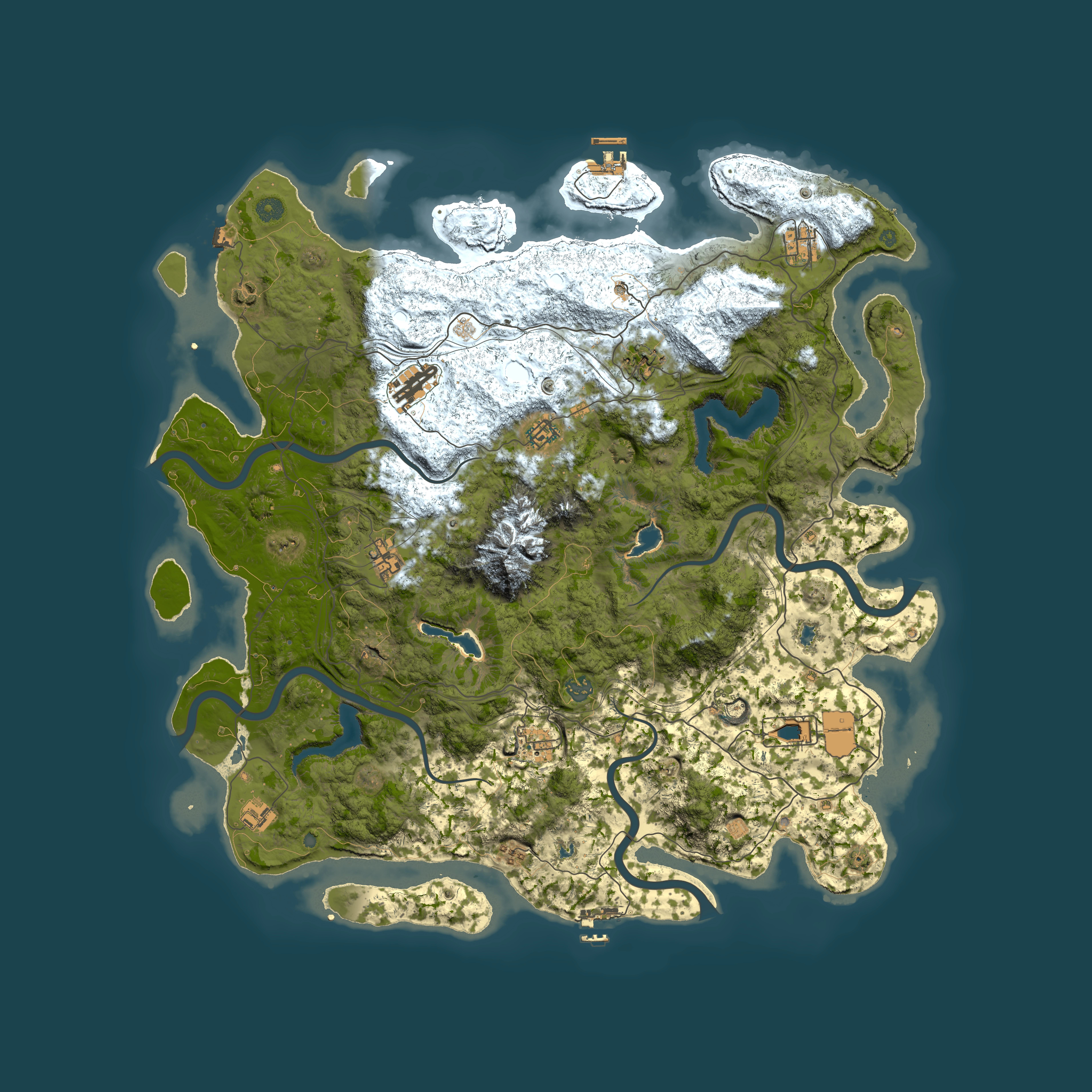 Full top-down render of Rust map seed 6755867, 5000x5000m