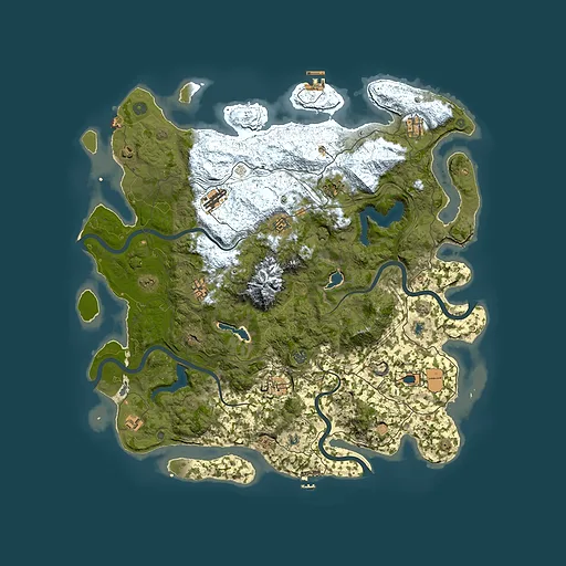 Rust map seed 6755867, 5000x5000m top-down preview