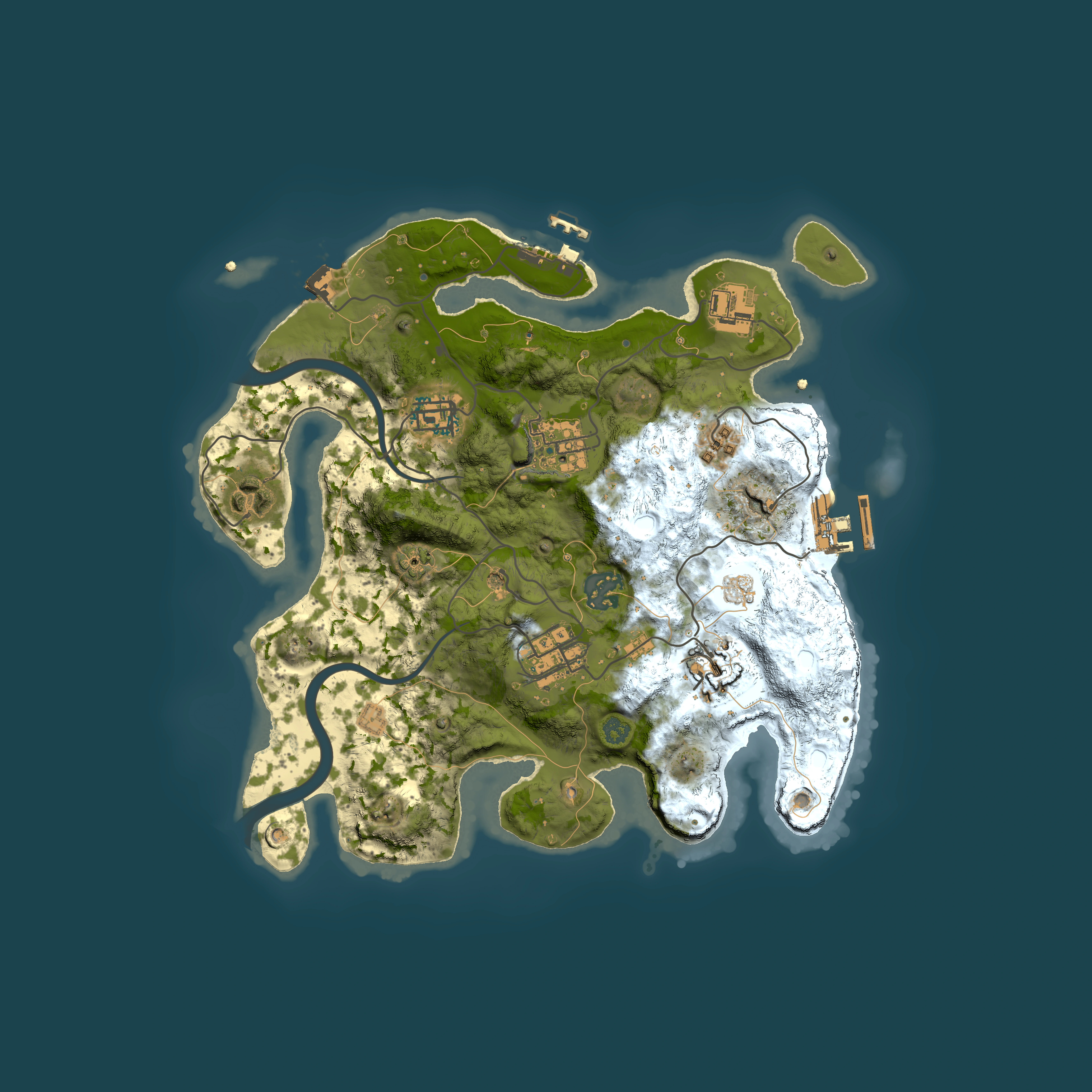 Full top-down render of Rust map seed 118678317, 3000x3000m