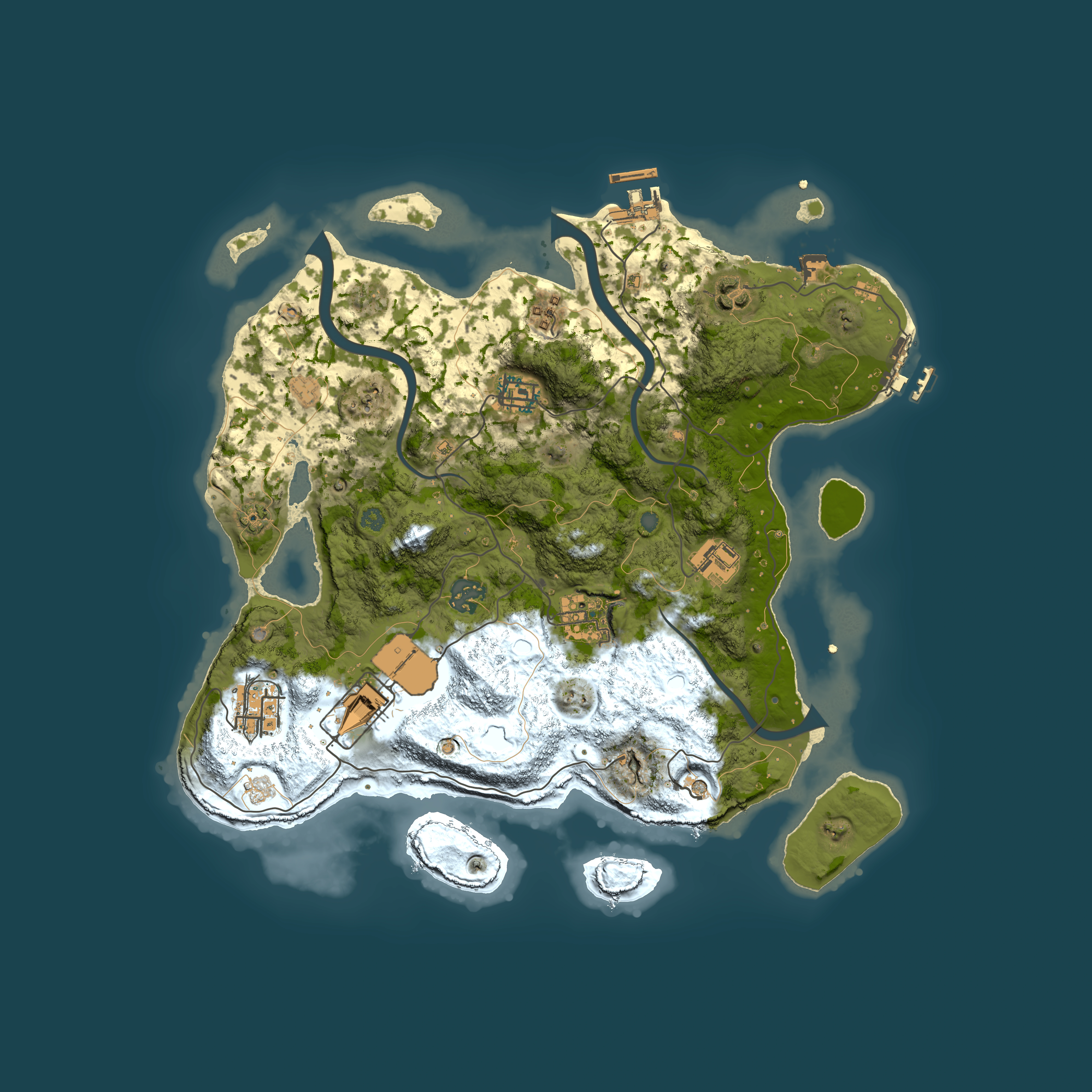 Full top-down render of Rust map seed 1509919722, 3500x3500m