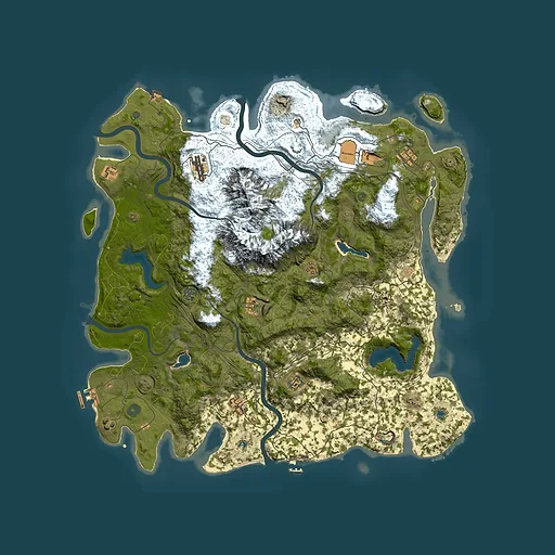 Rust map seed 428135284, 5000x5000m top-down preview