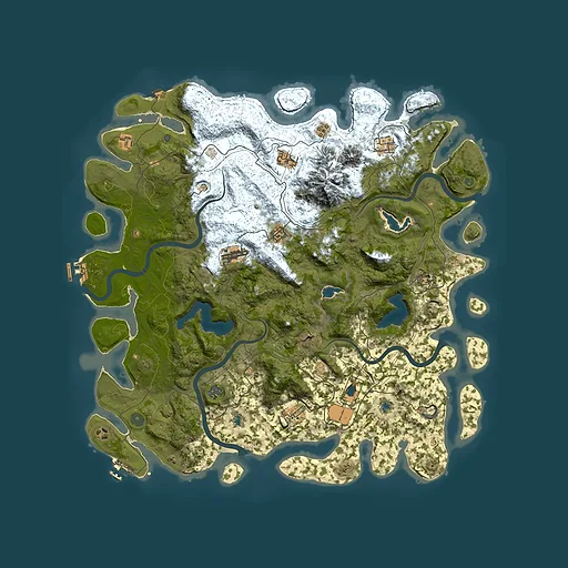 Rust map seed 1381102996, 5000x5000m top-down preview