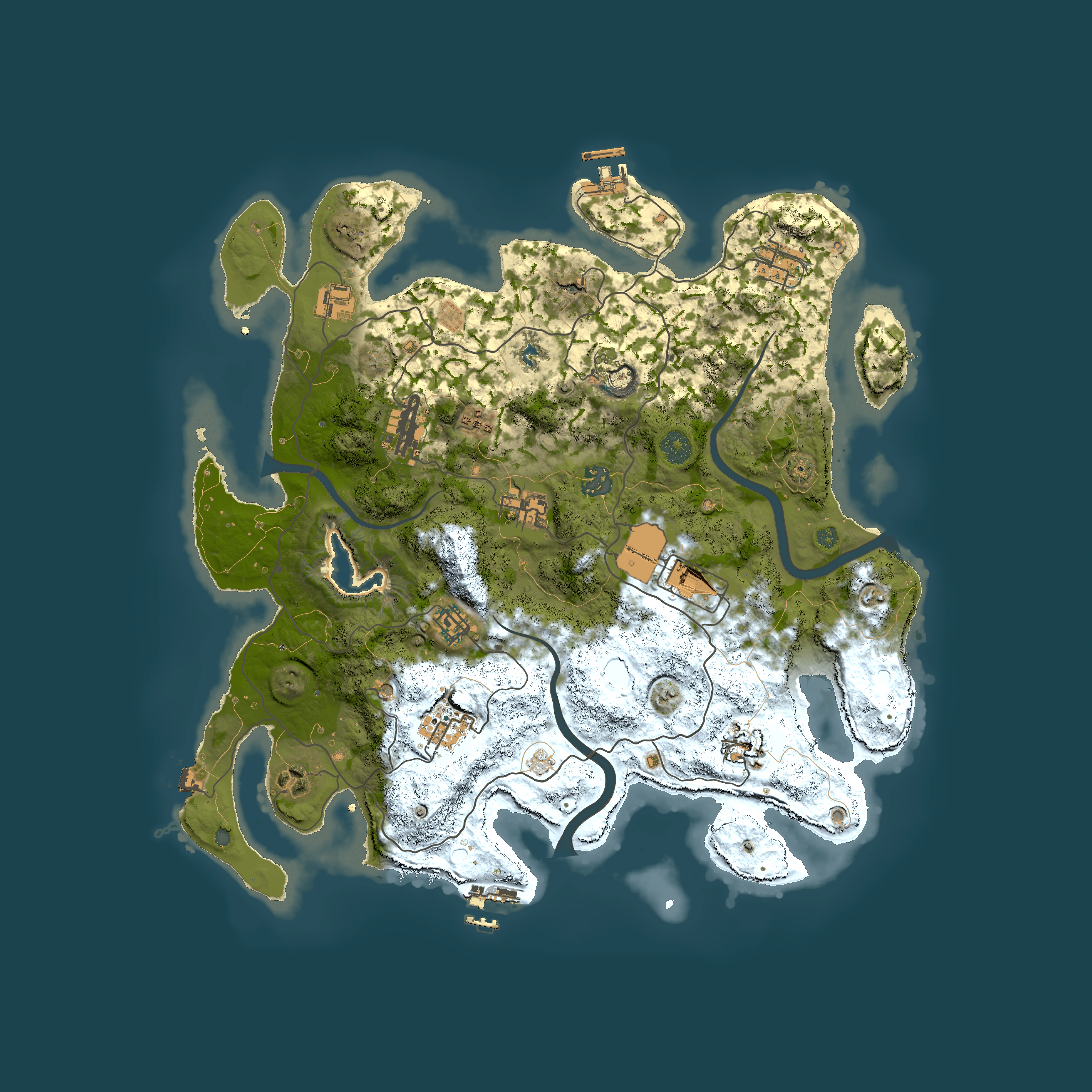 Full top-down render of Rust map seed 440075093, 4000x4000m