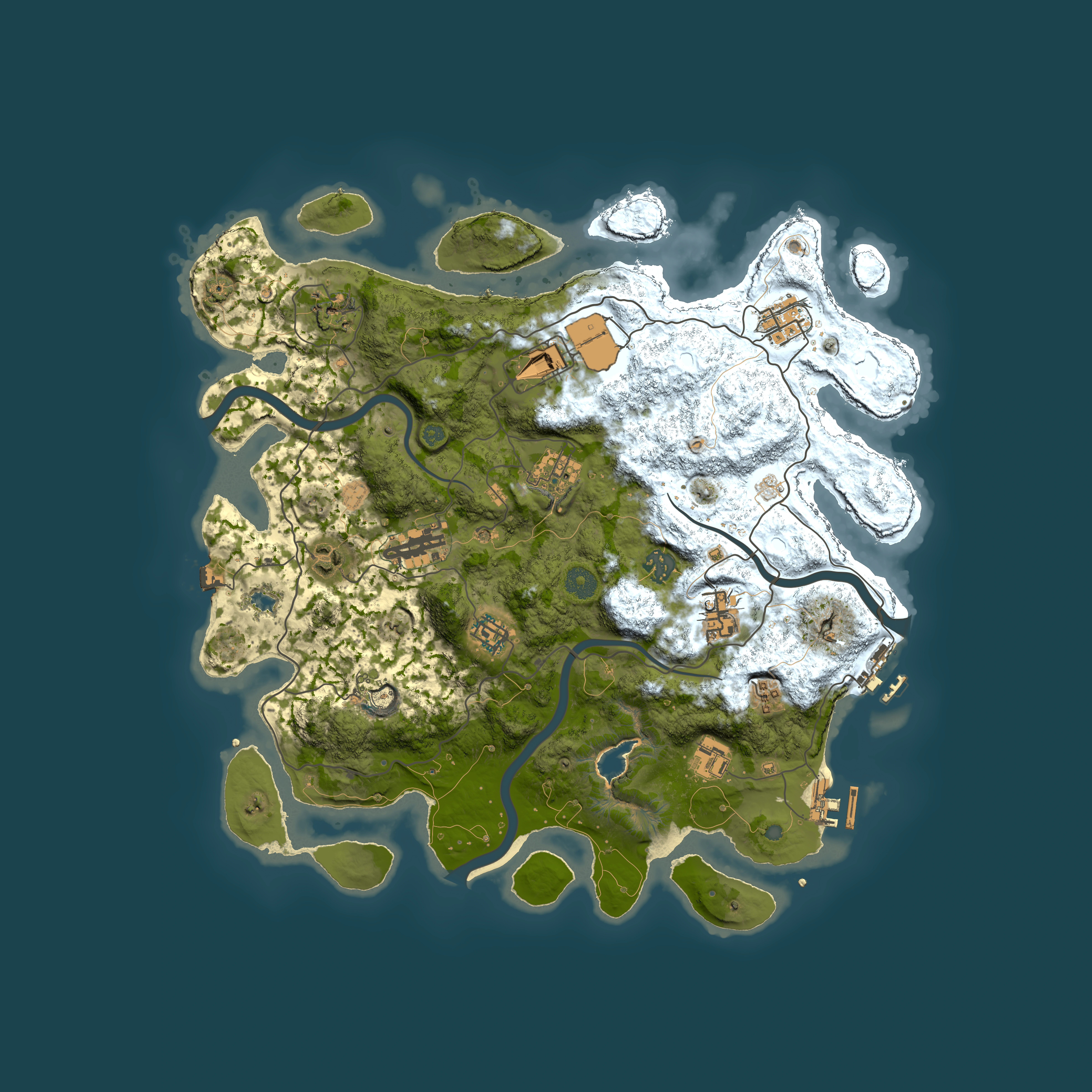 Full top-down render of Rust map seed 1925556447, 4000x4000m