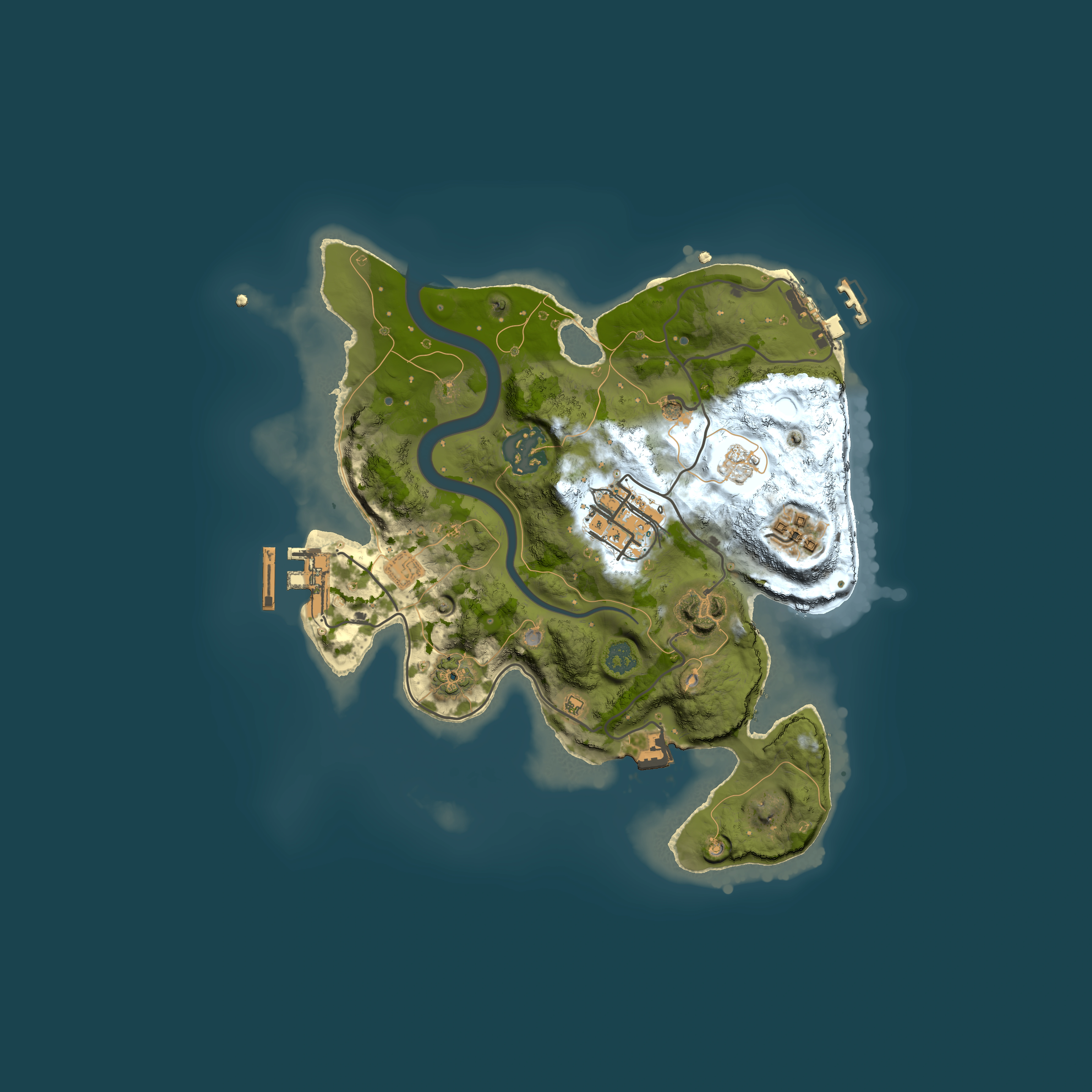Full top-down render of Rust map seed 1283828992, 2500x2500m