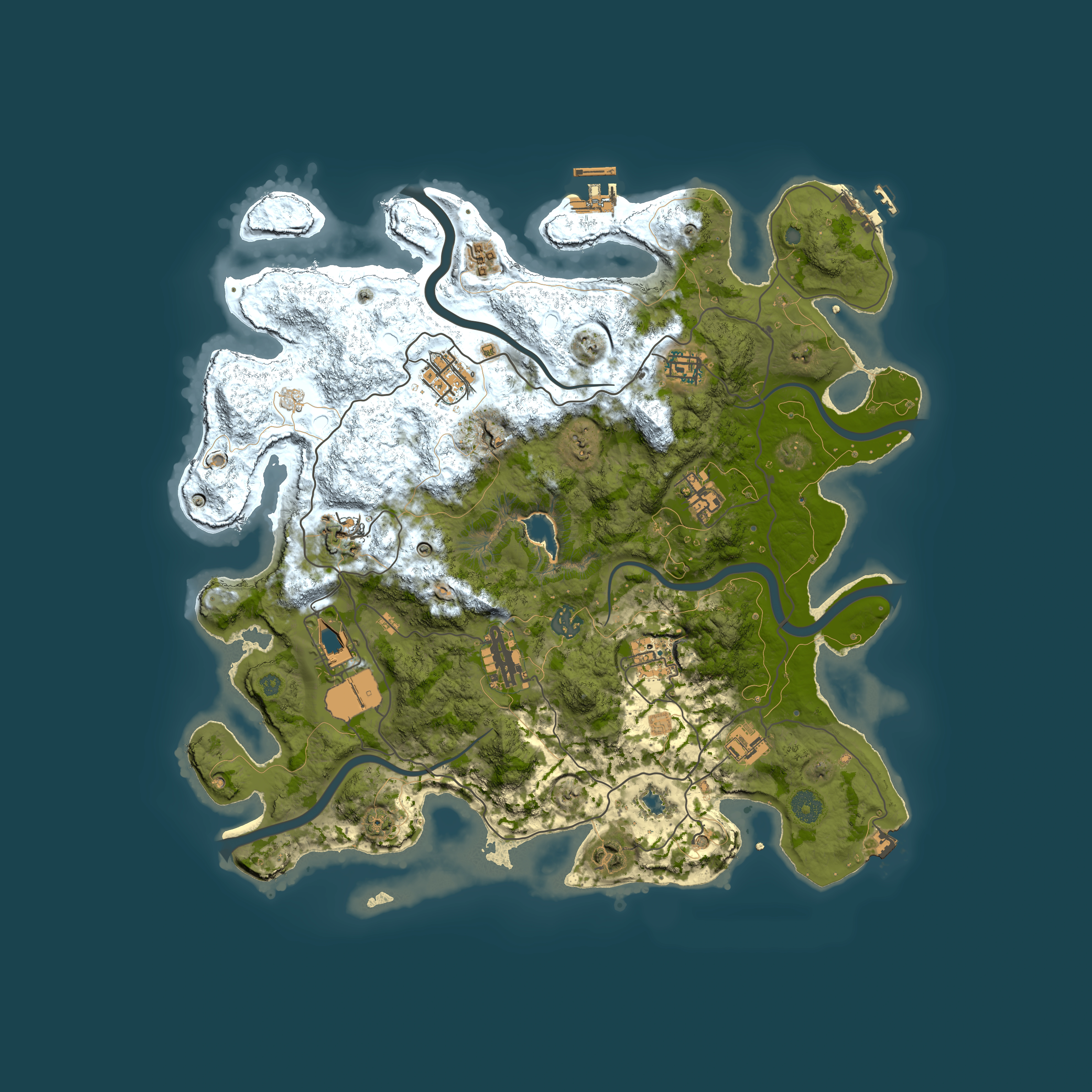 Full top-down render of Rust map seed 500002422, 4000x4000m