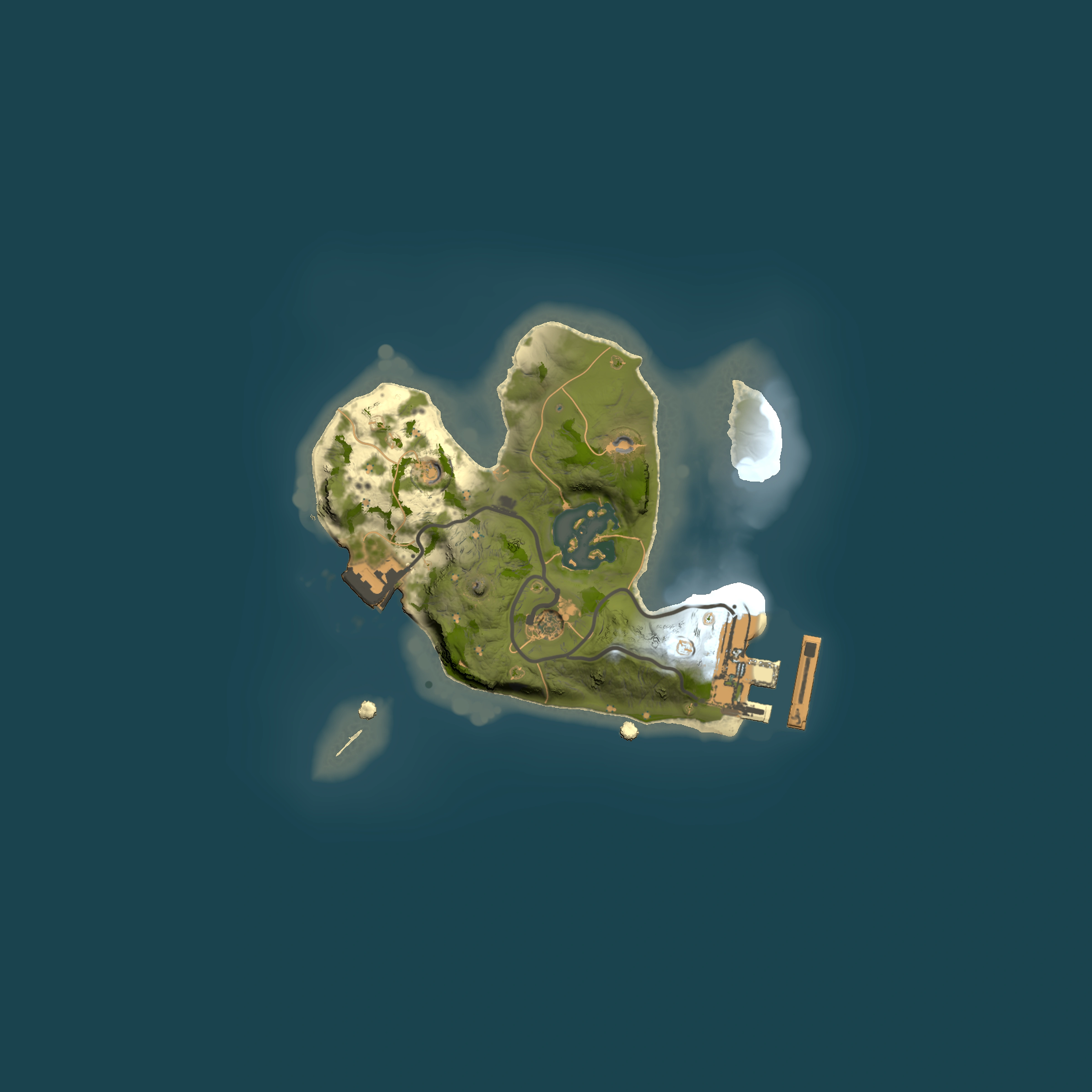 Full top-down render of Rust map seed 1936402046, 1500x1500m