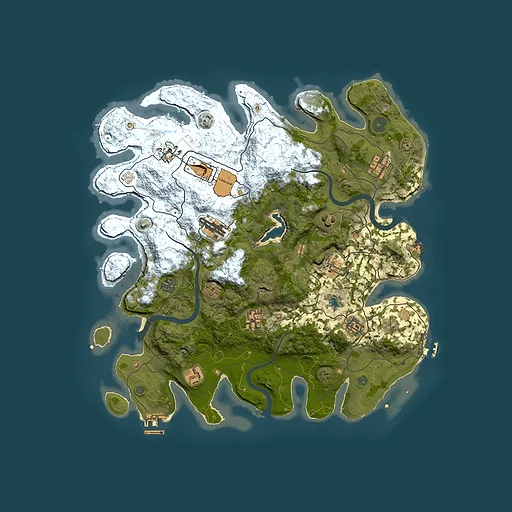 Rust map seed 748975818, 4000x4000m top-down preview