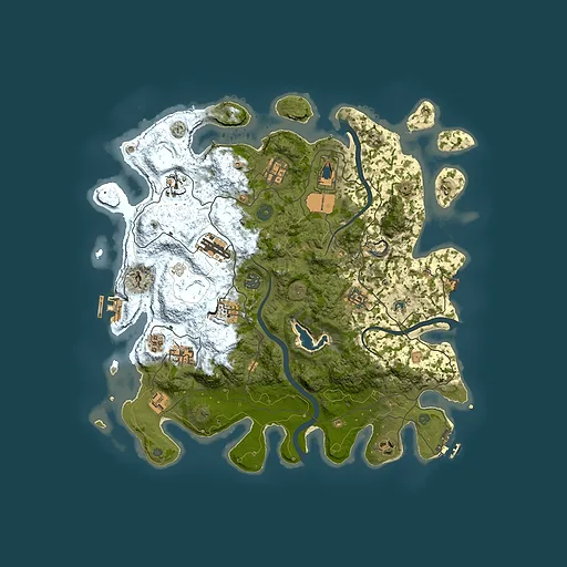 Rust map seed 154049136, 4000x4000m top-down preview