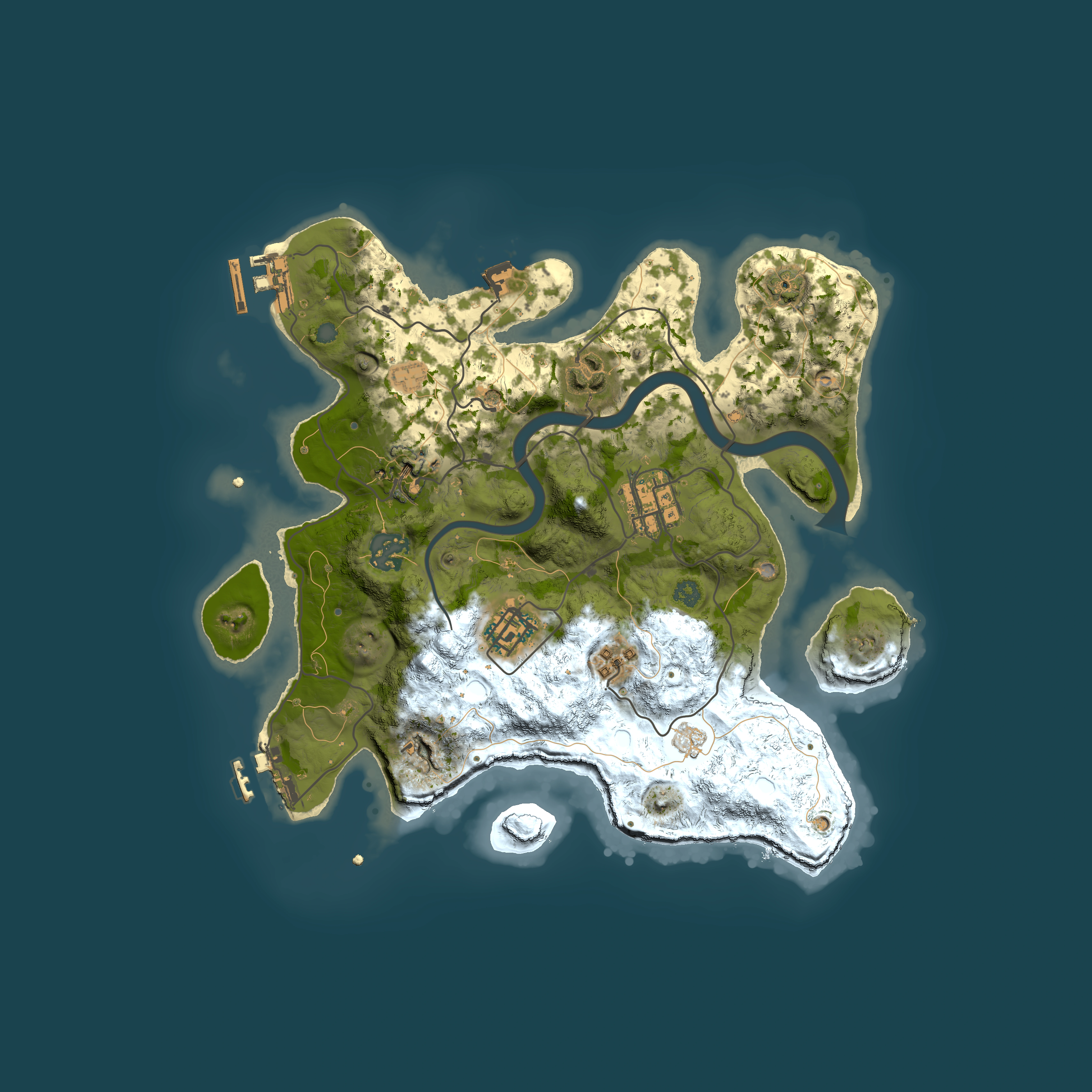 Full top-down render of Rust map seed 1900718506, 3000x3000m