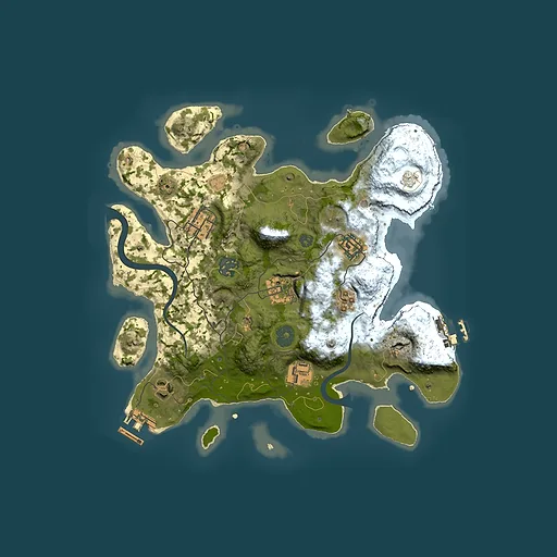 Rust map seed 869977168, 3000x3000m top-down preview