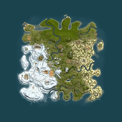 Rust map seed 0, 4250x4250m top-down preview