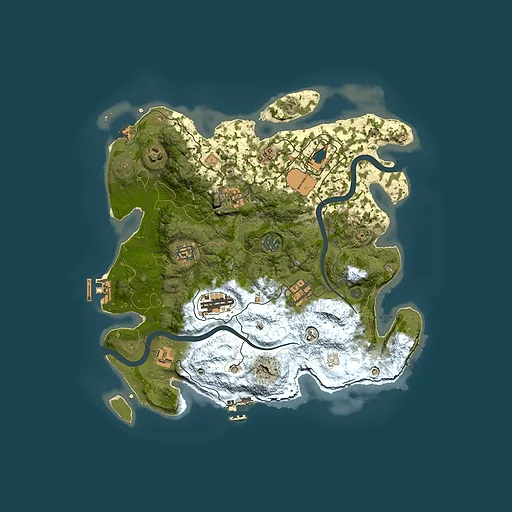 Rust map seed 326008650, 3500x3500m top-down preview