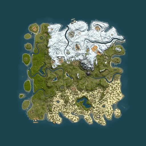 Rust map seed 1836849050, 5000x5000m top-down preview