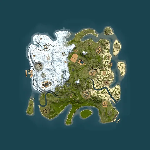 Rust map seed 1201984445, 3500x3500m top-down preview