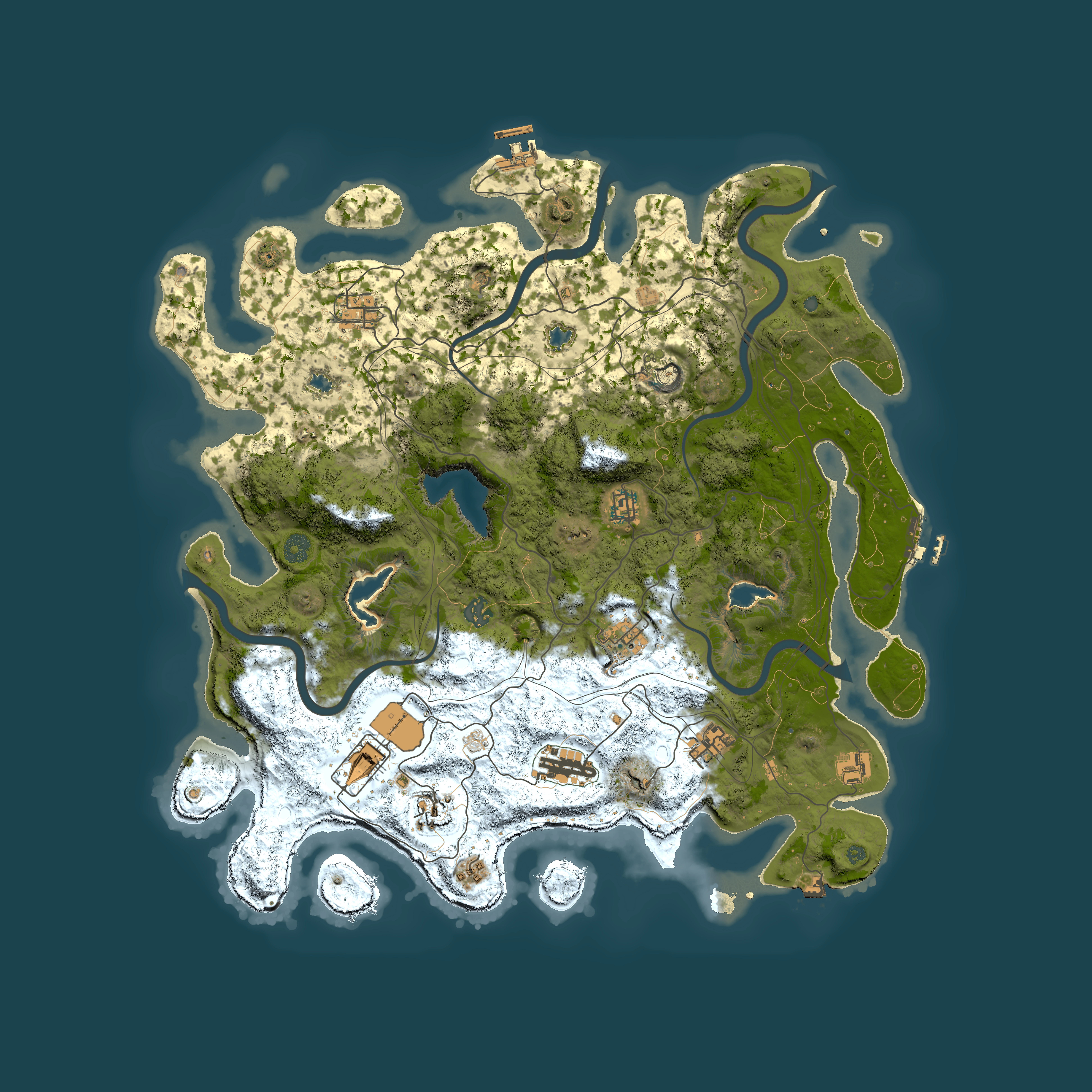 Full top-down render of Rust map seed 1957141478, 4500x4500m