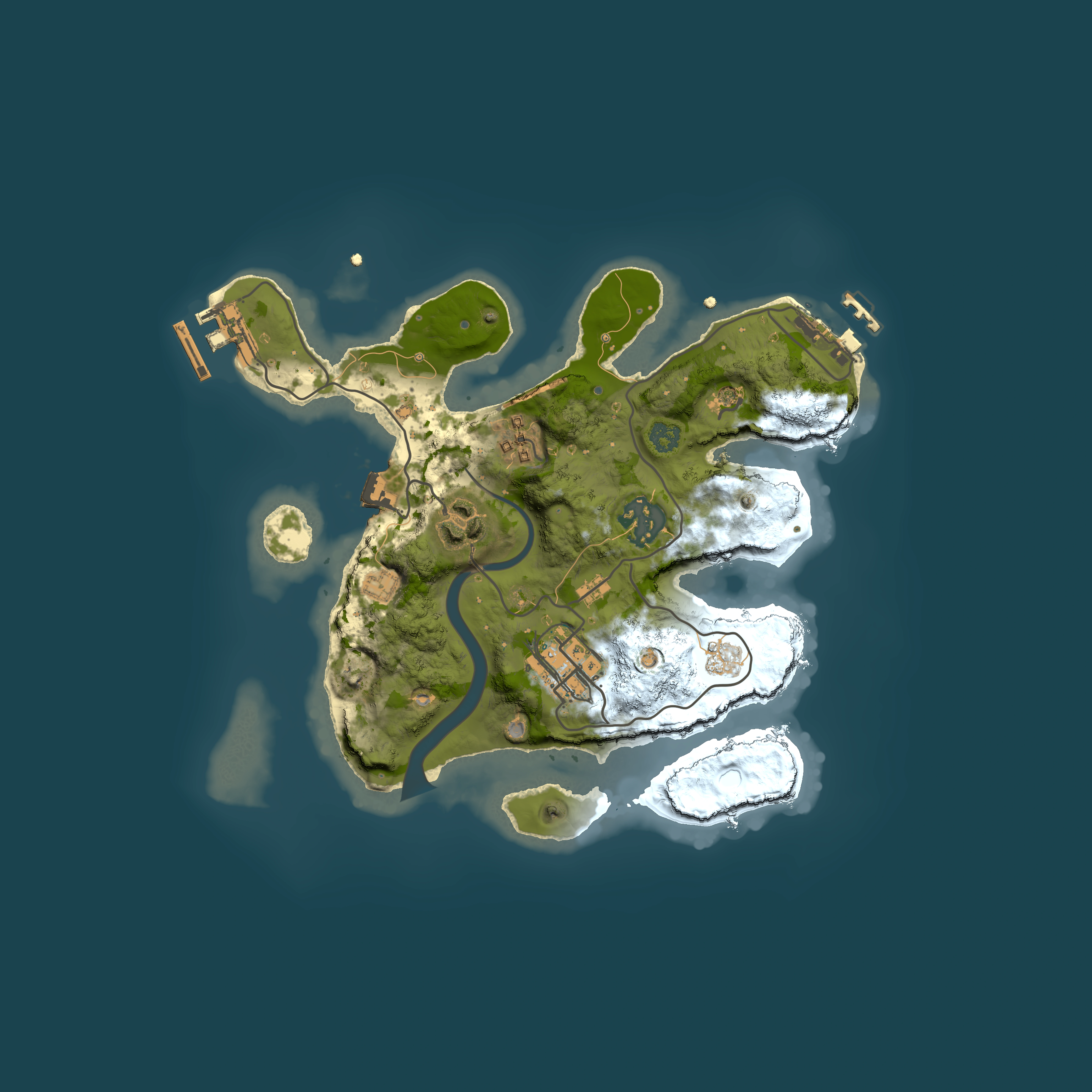 Full top-down render of Rust map seed 767099223, 2500x2500m