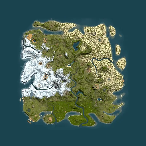 Rust map seed 31265350, 5000x5000m top-down preview