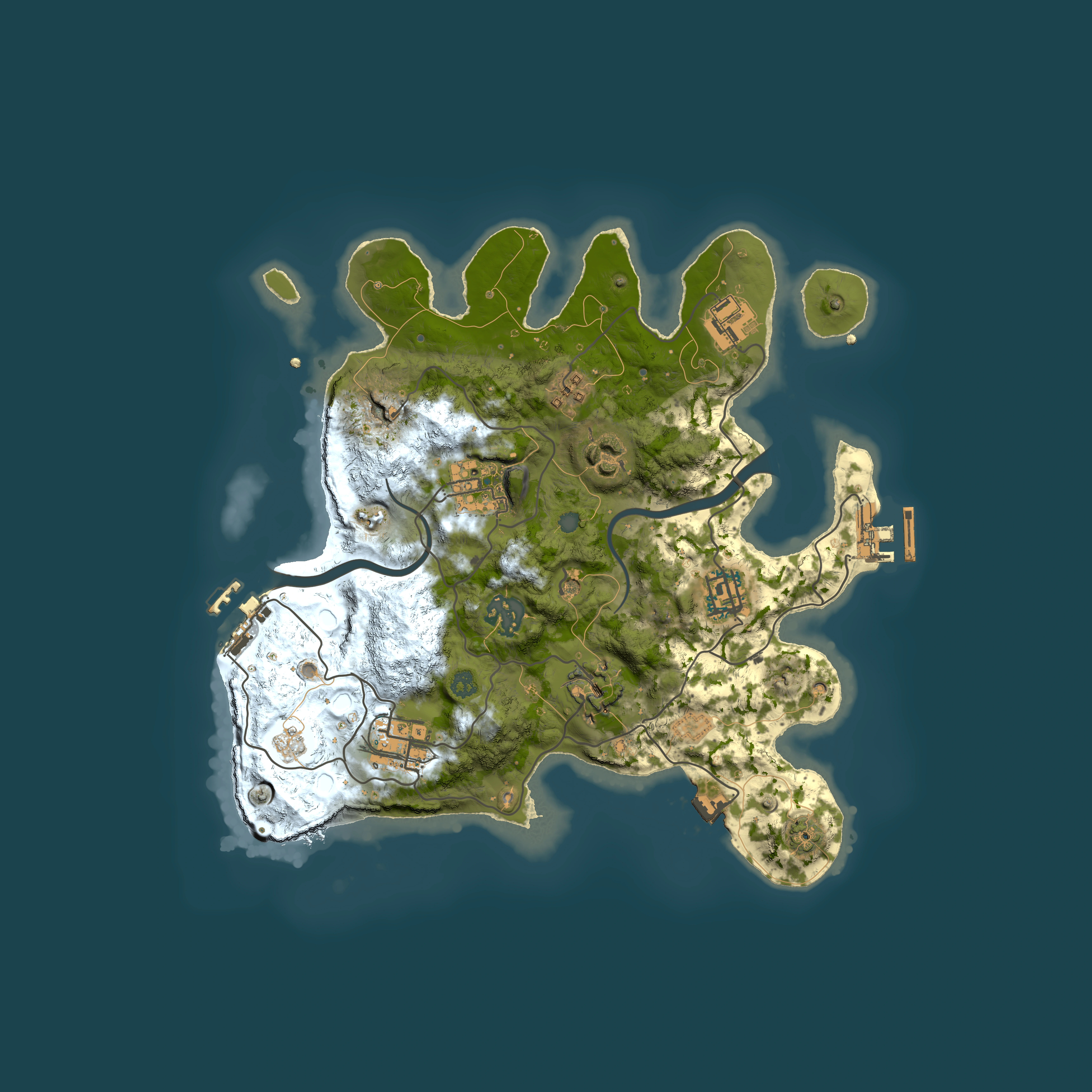 Full top-down render of Rust map seed 605427683, 3000x3000m