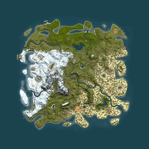 Rust map seed 1303425973, 5000x5000m top-down preview