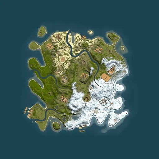 Rust map seed 519858616, 3500x3500m top-down preview