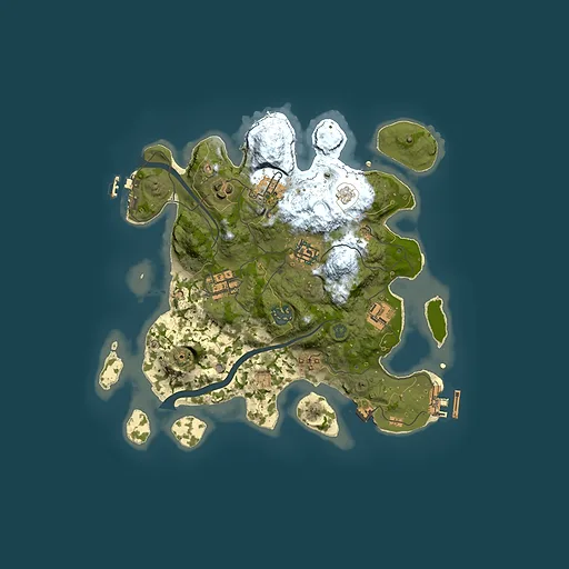 Rust map seed 429342604, 3000x3000m top-down preview