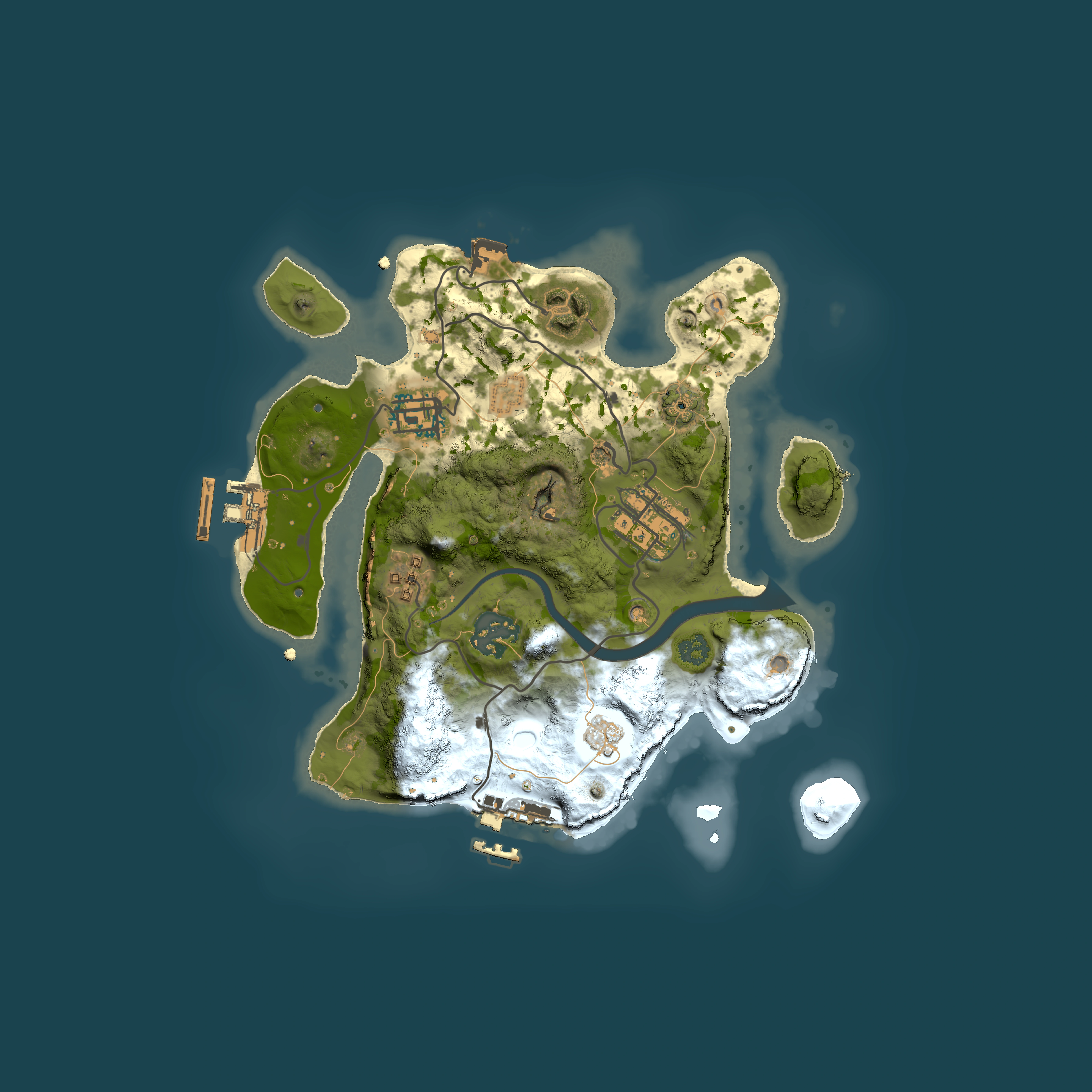 Full top-down render of Rust map seed 536534382, 2500x2500m