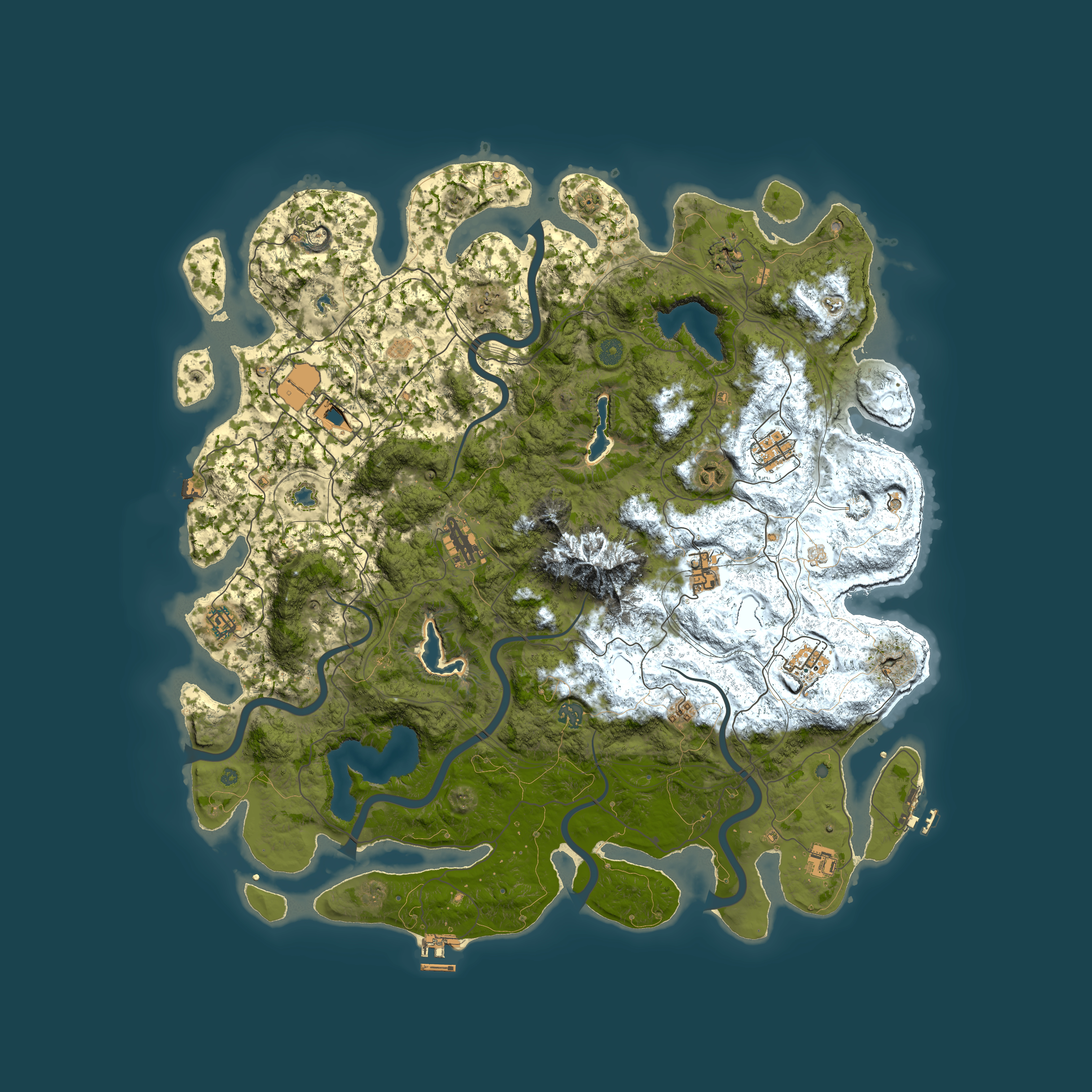 Full top-down render of Rust map seed 830195619, 5000x5000m