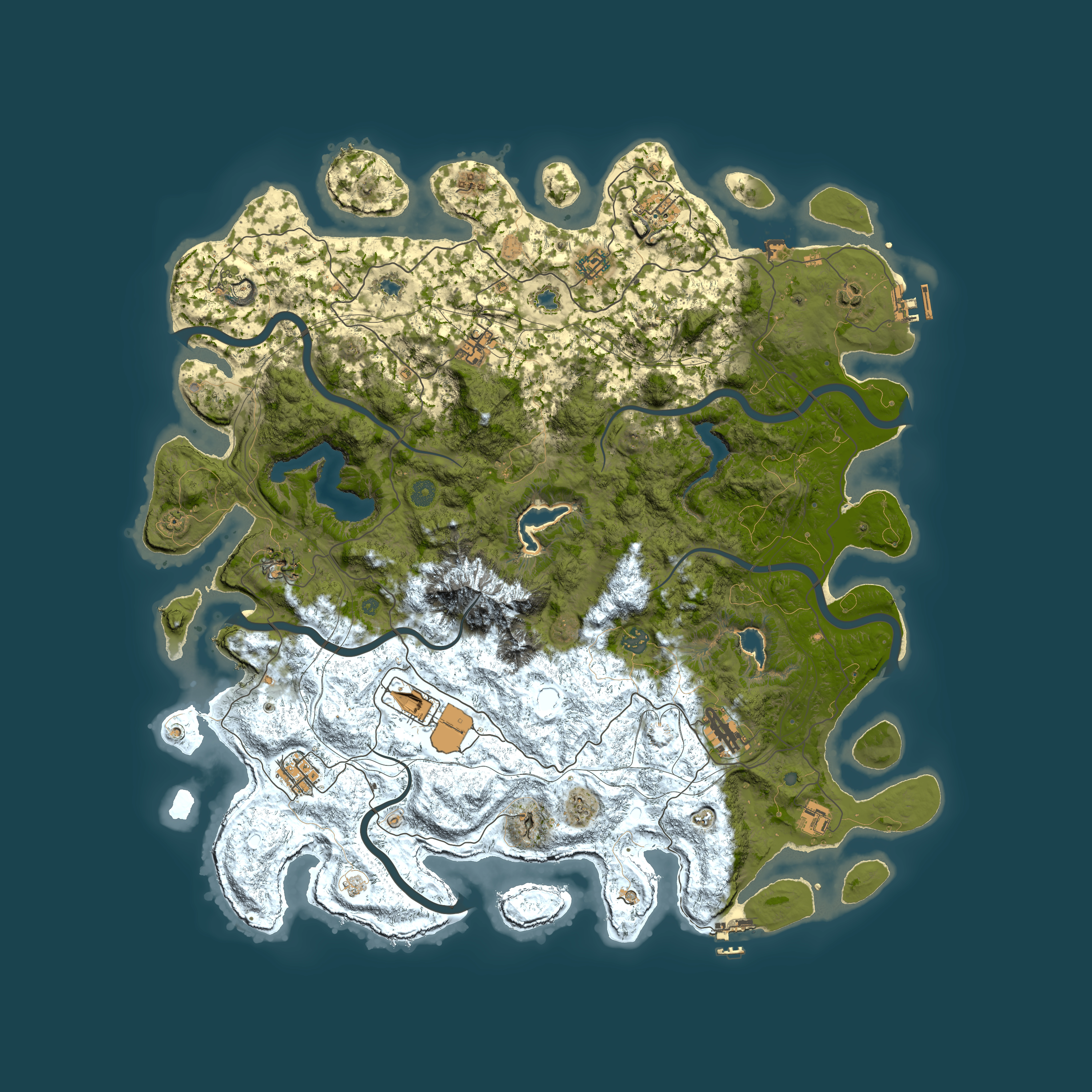Full top-down render of Rust map seed 185759665, 5000x5000m
