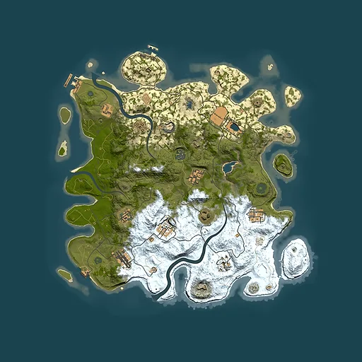 Rust map seed 1318968670, 4000x4000m top-down preview