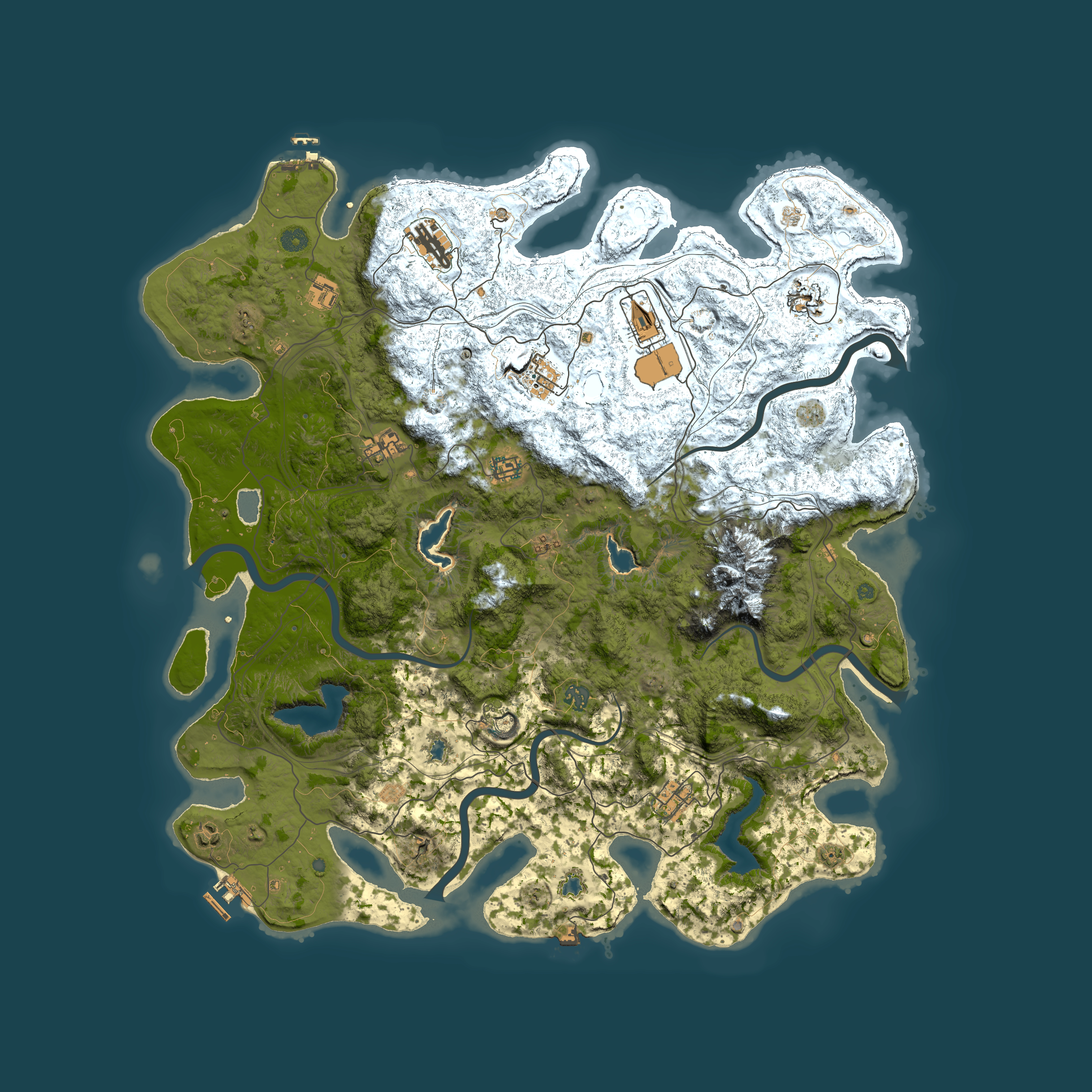 Full top-down render of Rust map seed 1504285163, 5000x5000m