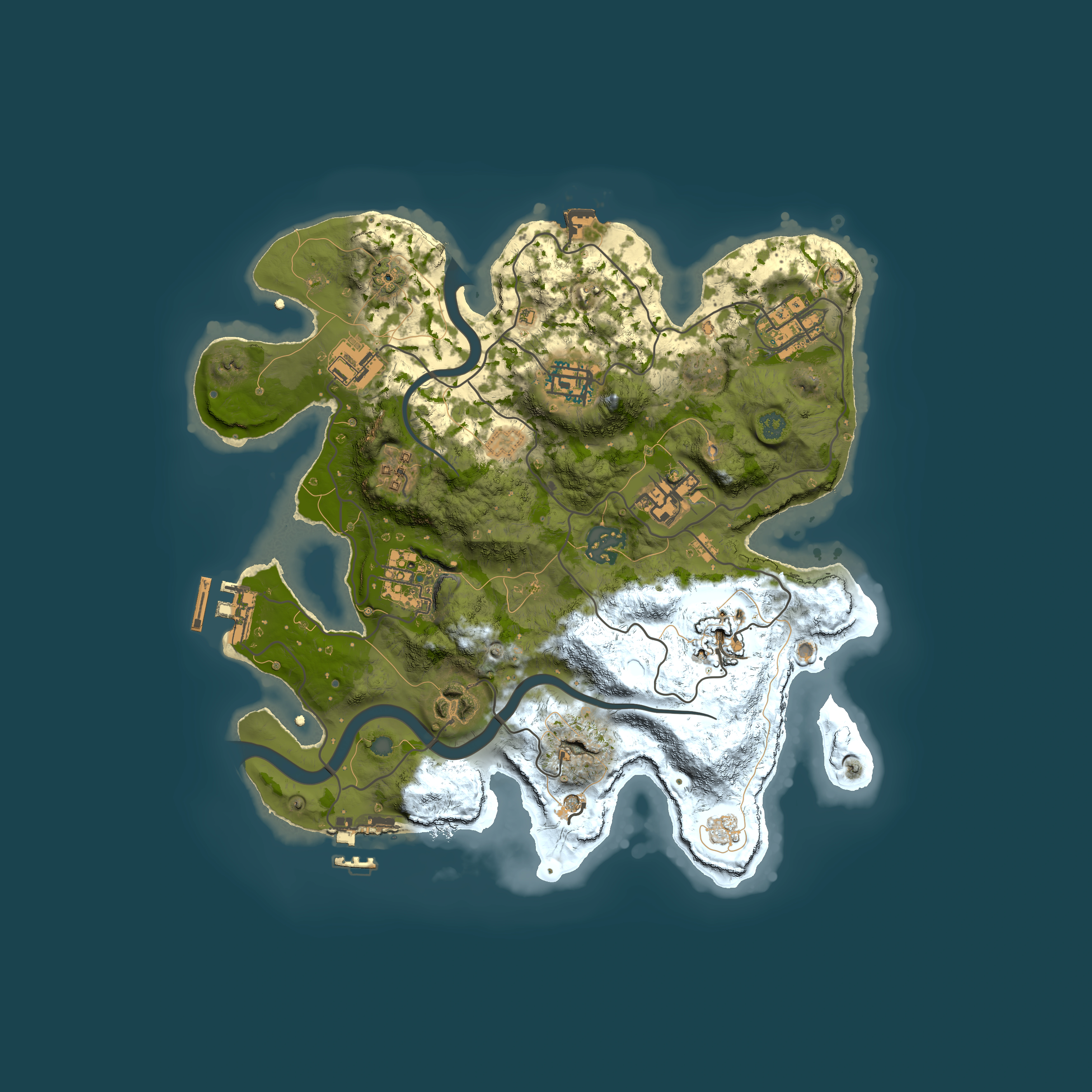 Full top-down render of Rust map seed 1030996061, 3000x3000m