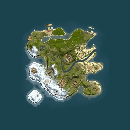 Rust map seed 869140726, 2500x2500m top-down preview