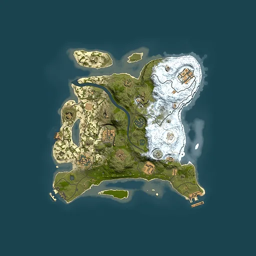 Rust map seed 936421491, 3000x3000m top-down preview