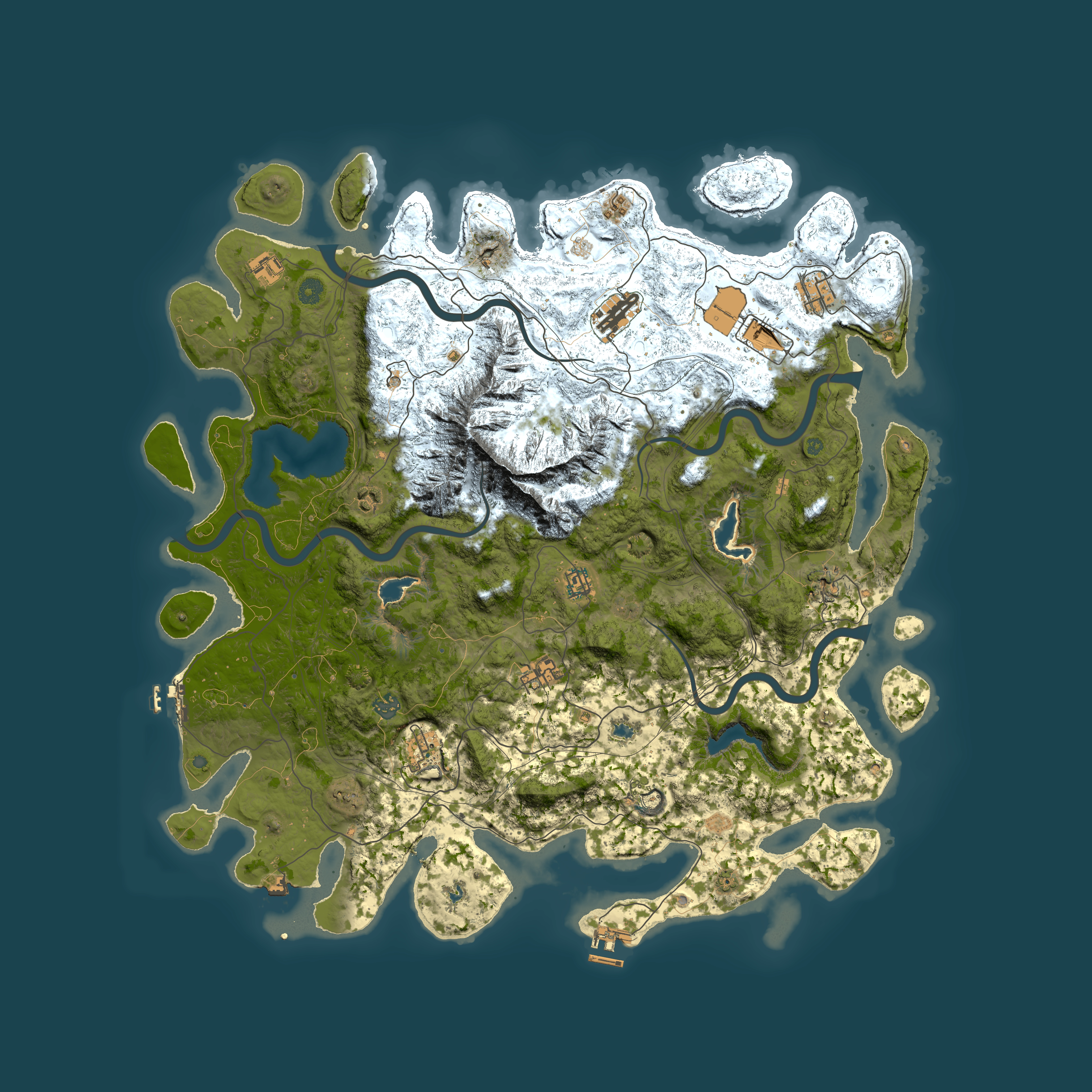 Full top-down render of Rust map seed 1262788483, 5000x5000m