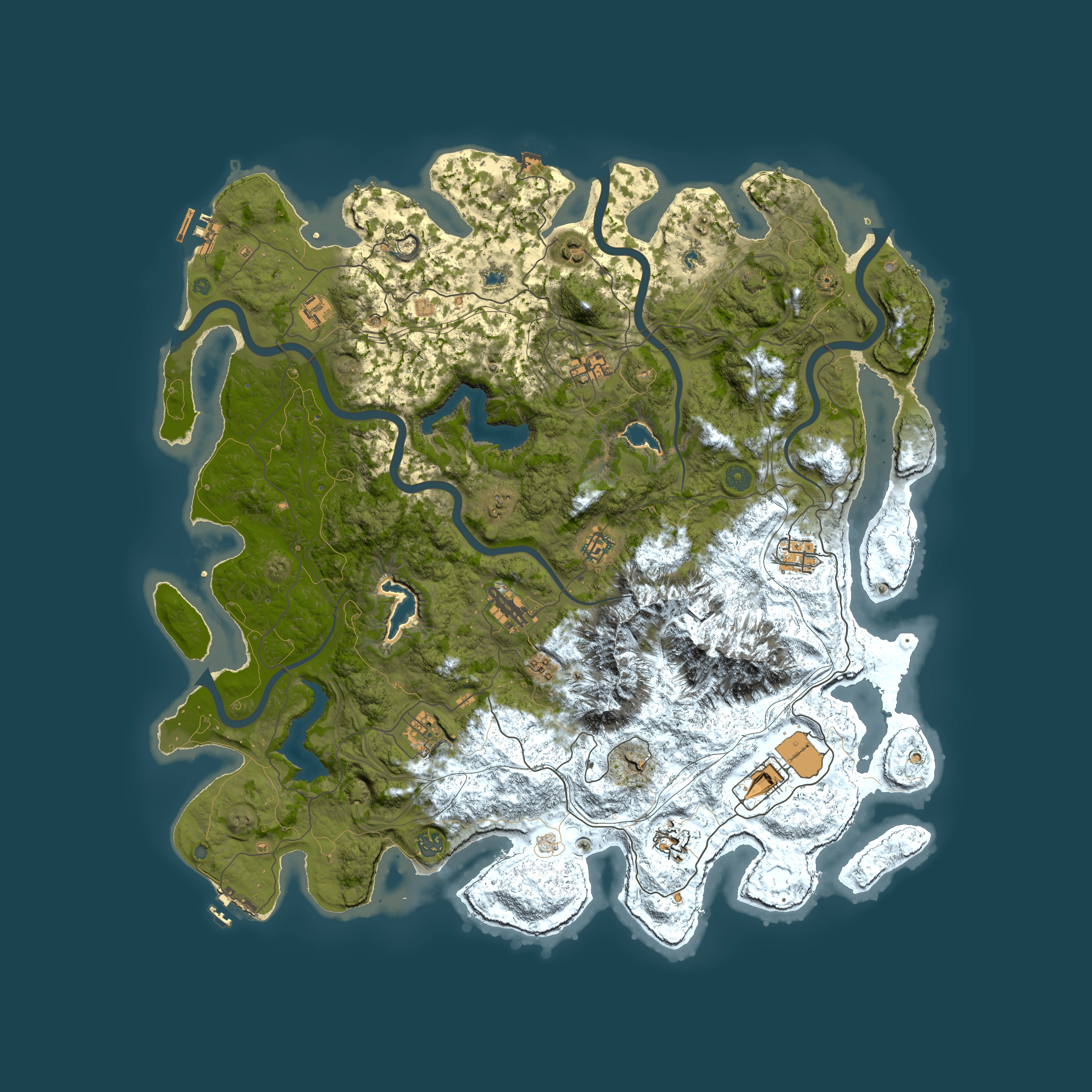 Full top-down render of Rust map seed 1879380976, 5000x5000m