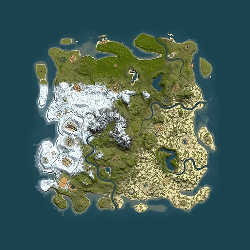 Rust map seed 1375555071, 5000x5000m top-down preview