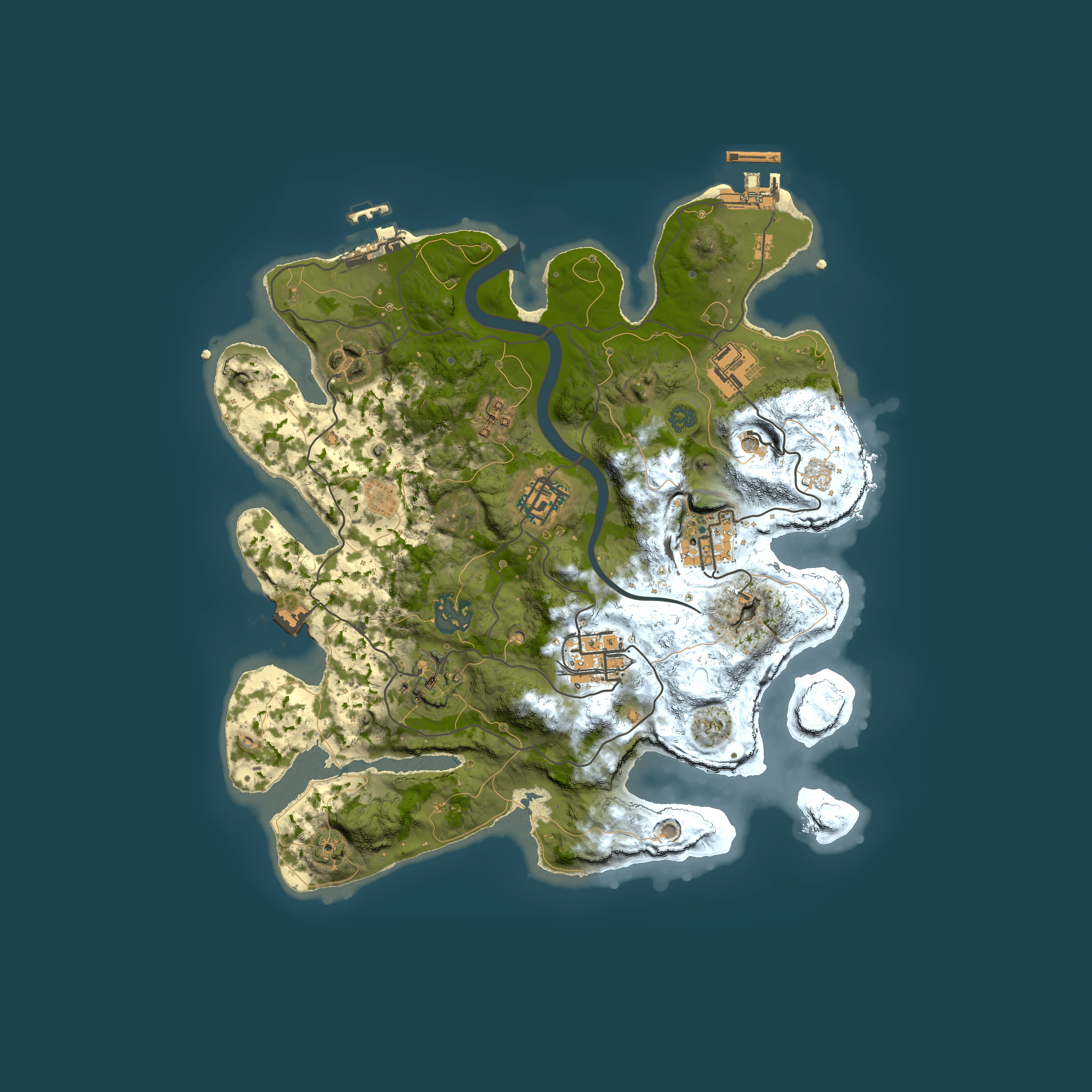 Full top-down render of Rust map seed 1368022603, 3000x3000m