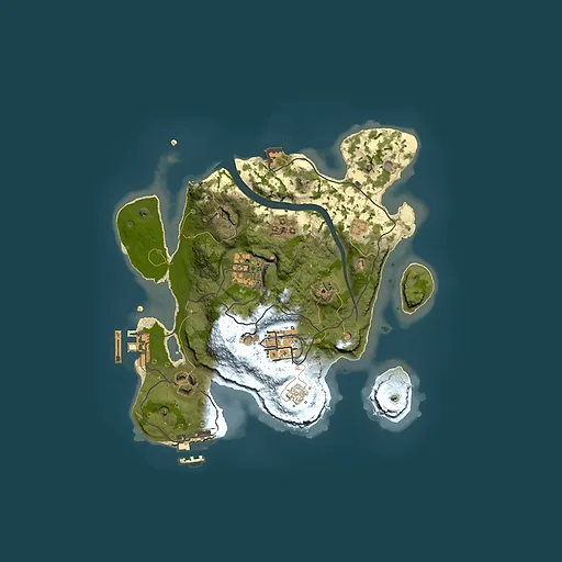 Rust map seed 2106377392, 2500x2500m top-down preview
