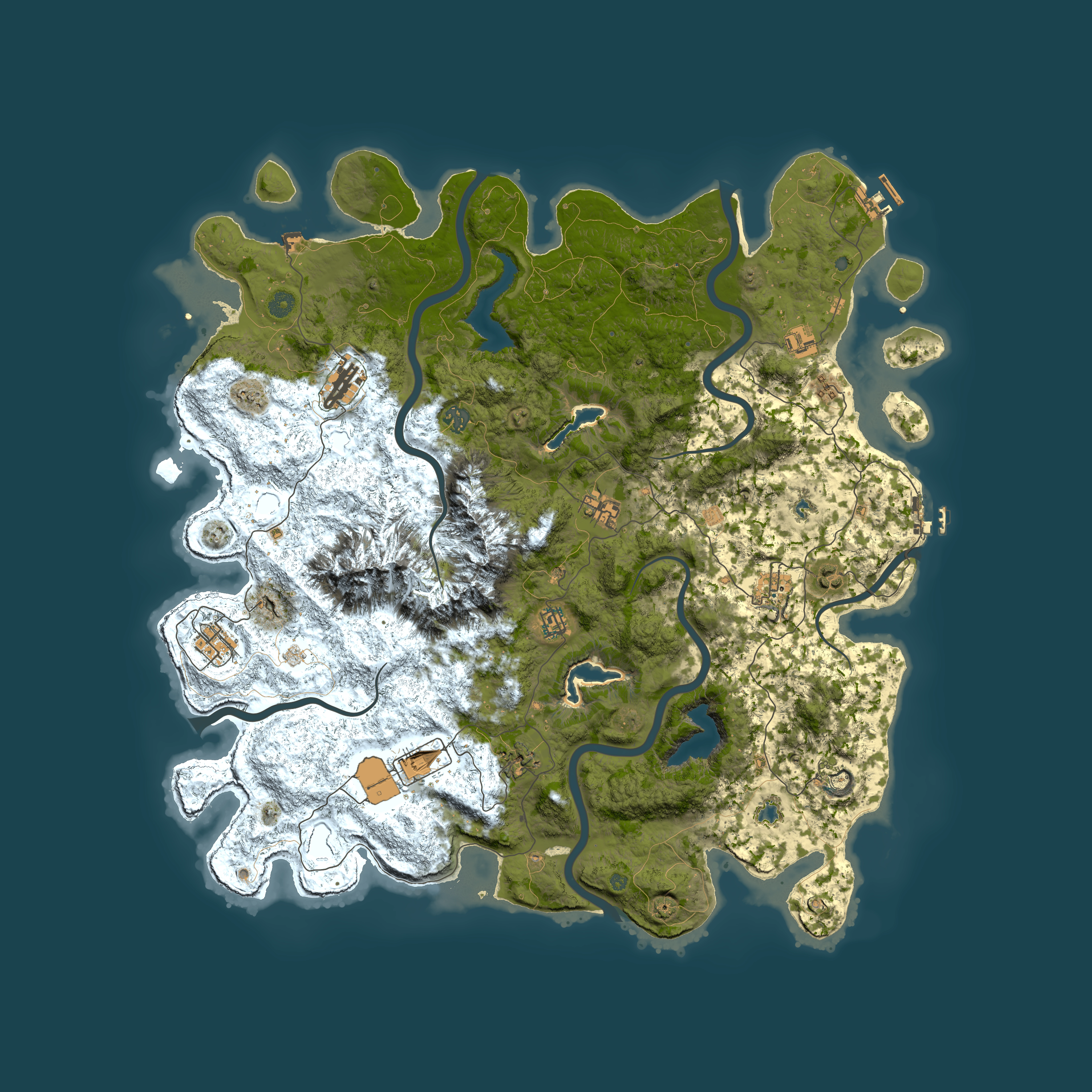 Full top-down render of Rust map seed 246008164, 5000x5000m