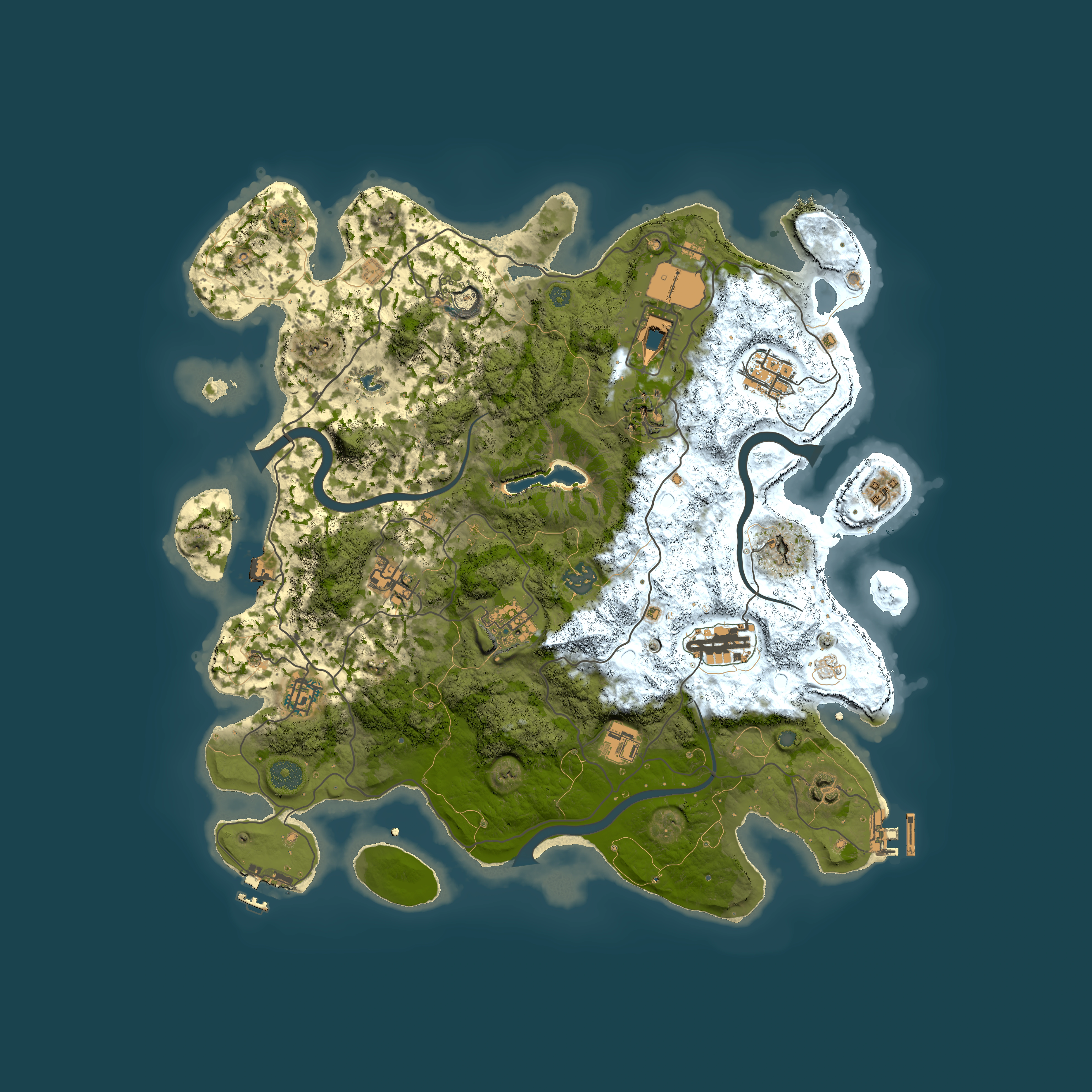 Full top-down render of Rust map seed 1990196547, 4000x4000m