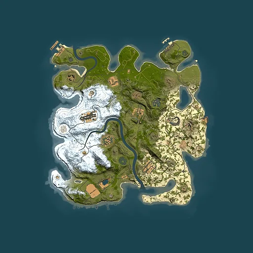 Rust map seed 191639163, 3500x3500m top-down preview