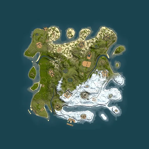 Rust map seed 22758045, 3500x3500m top-down preview