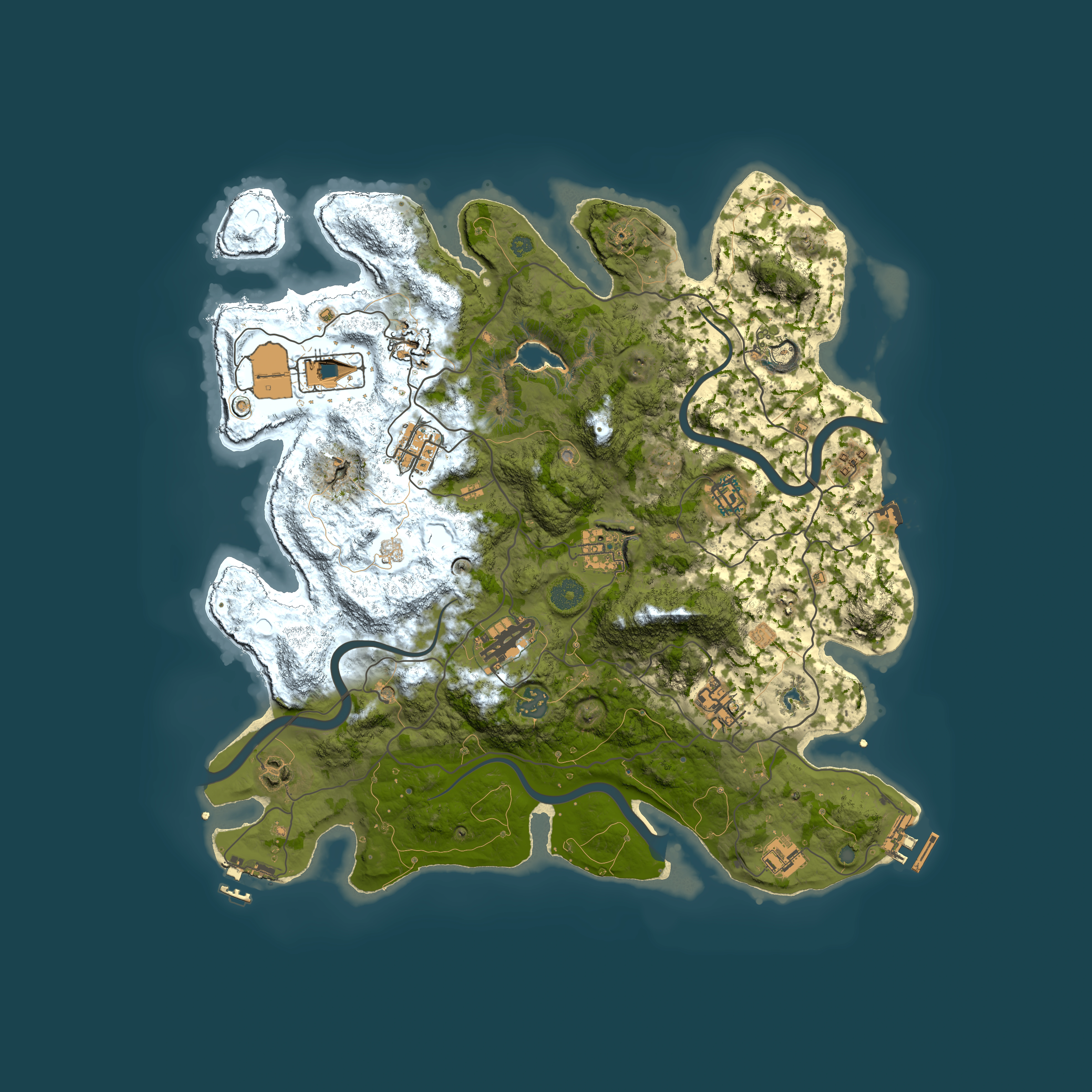 Full top-down render of Rust map seed 328126031, 4000x4000m