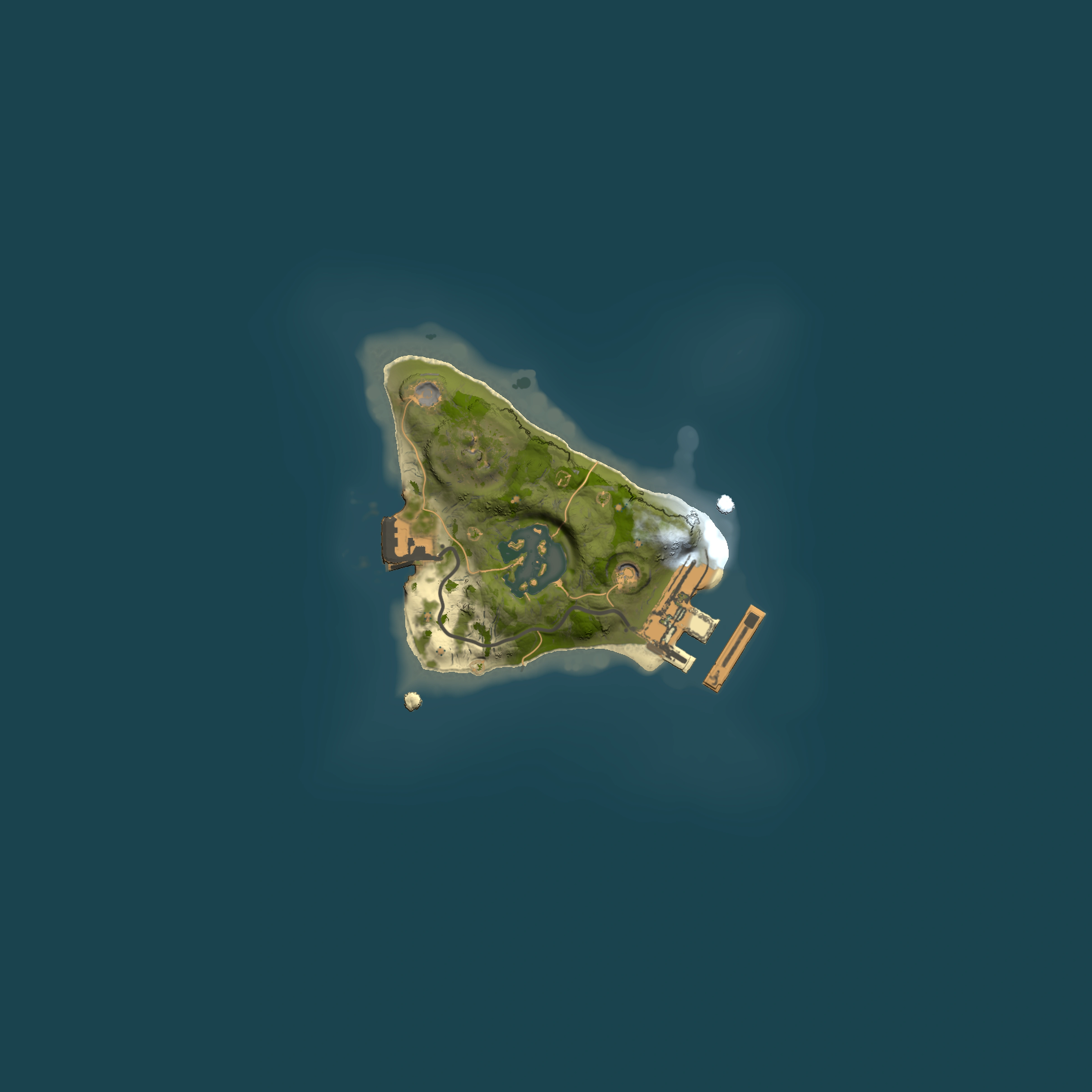 Full top-down render of Rust map seed 1235268390, 1500x1500m