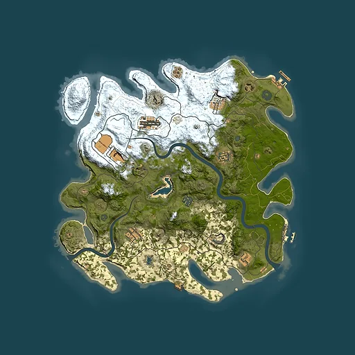 Rust map seed 1406430736, 4000x4000m top-down preview