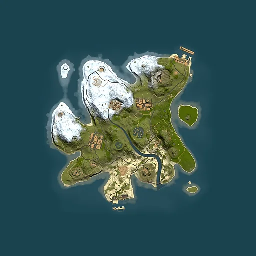 Rust map seed 383505427, 2500x2500m top-down preview