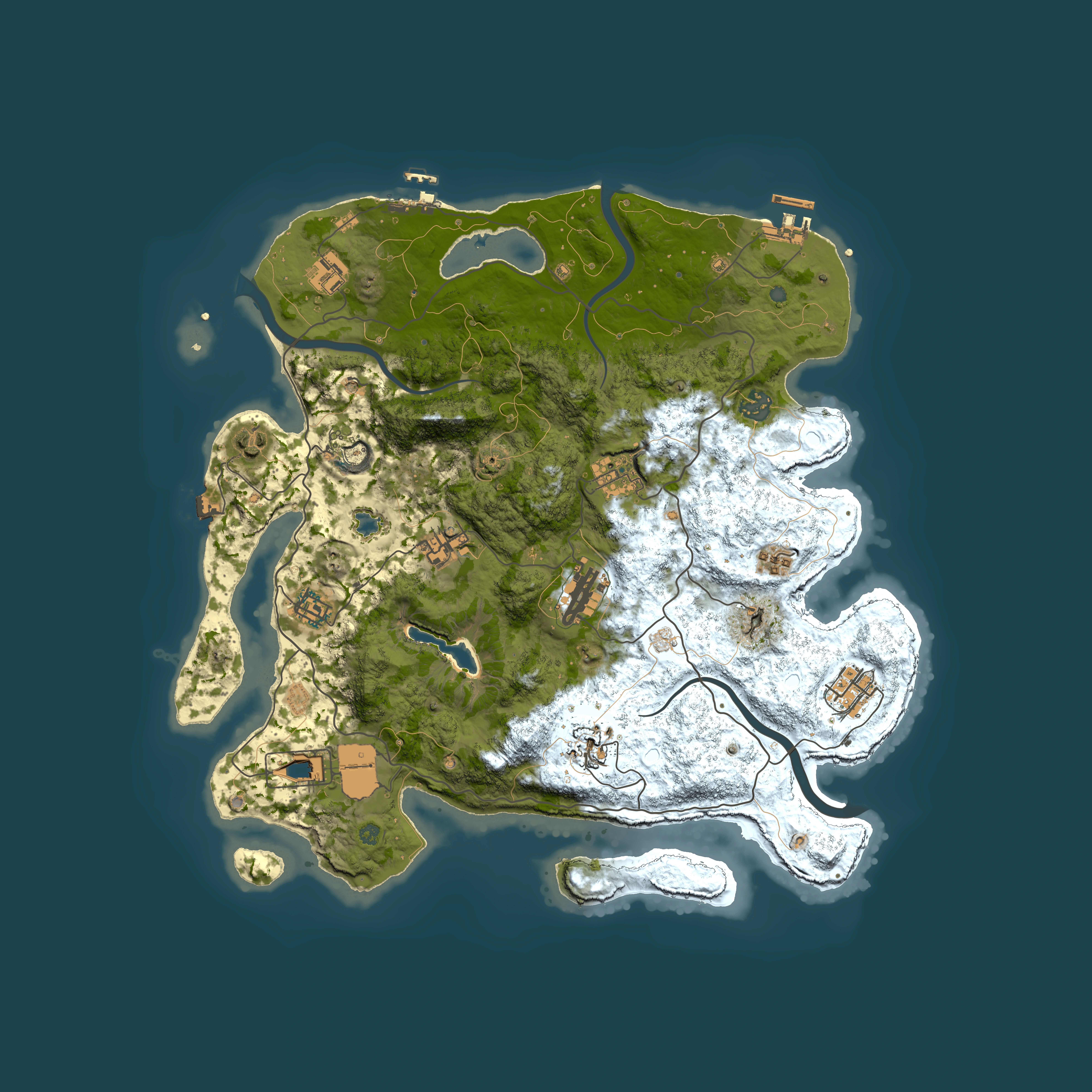 Full top-down render of Rust map seed 1300645125, 4000x4000m